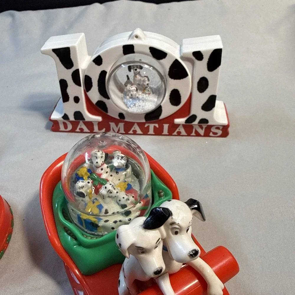 Vintage Disney 101 Dalmatians McDonald's Snow Dome Globe 1996, 5 Pieces